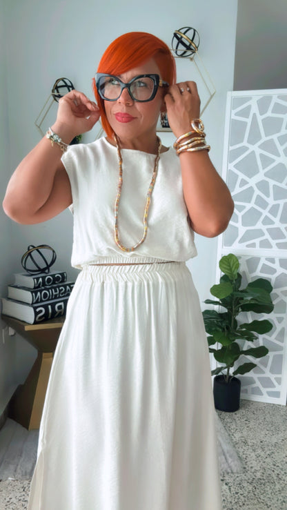 Sunset Skirt Set - Beige