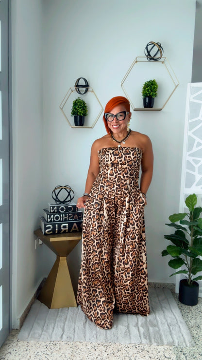 Leopard Strapless Jumpsuitt
