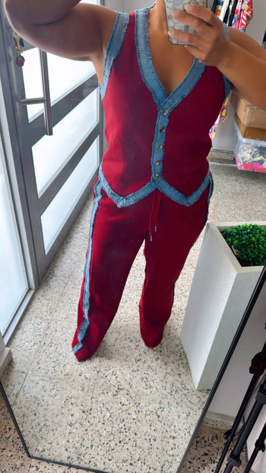 Burgundy Tracksuit Set