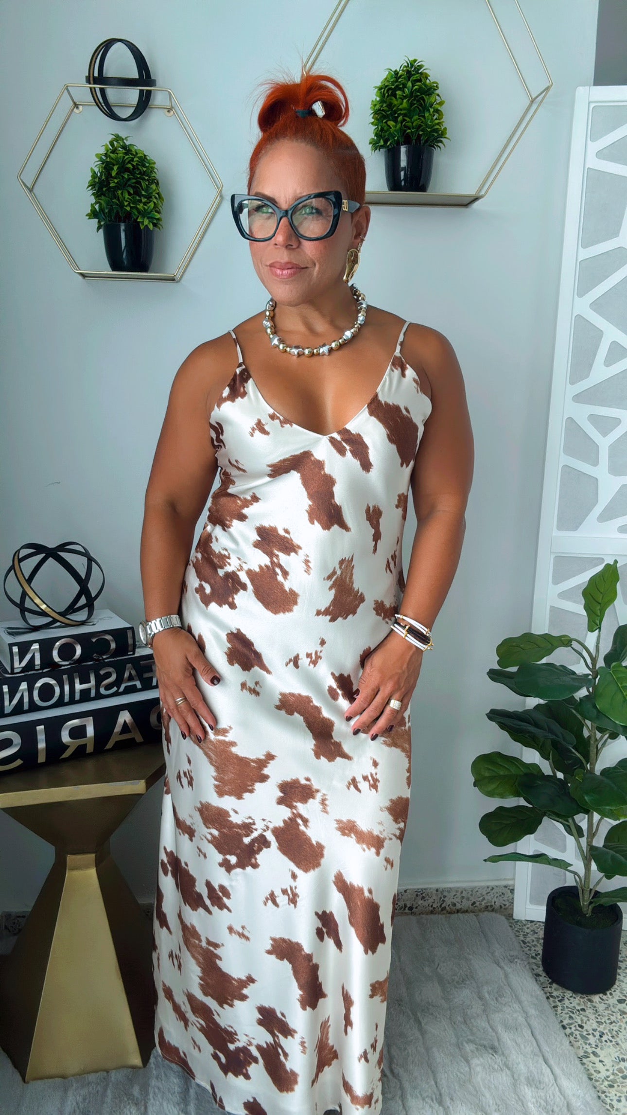 Cow Print Maxi Dress