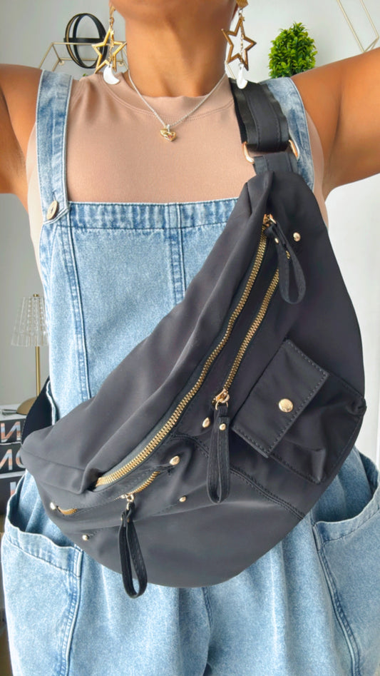 Black Multi-pockets Crossbody & Fanny Packs (X-Large)