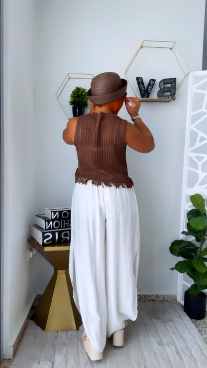 Chocolate Crochet Top