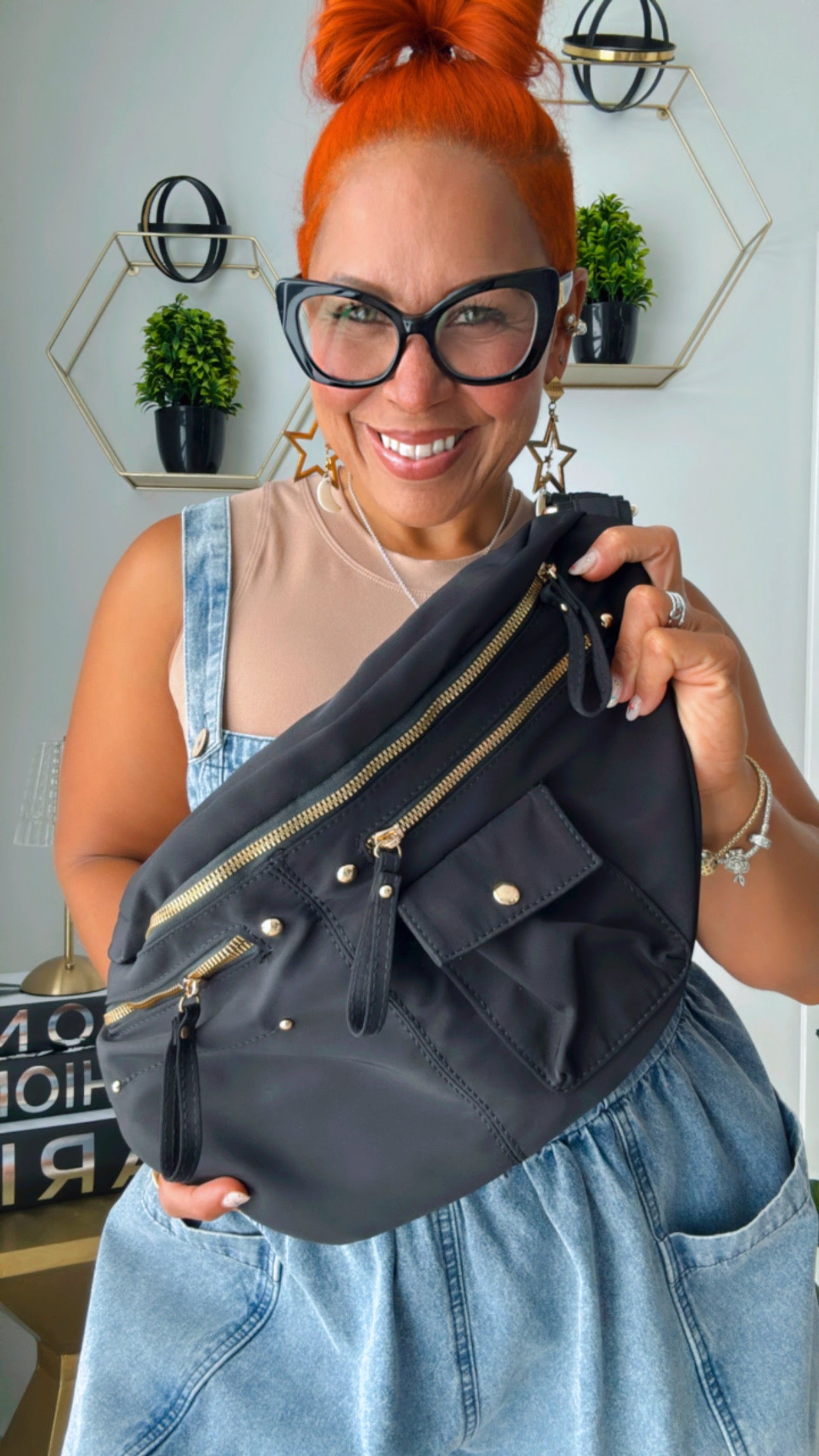 Black Multi-pockets Crossbody & Fanny Packs (X-Large)