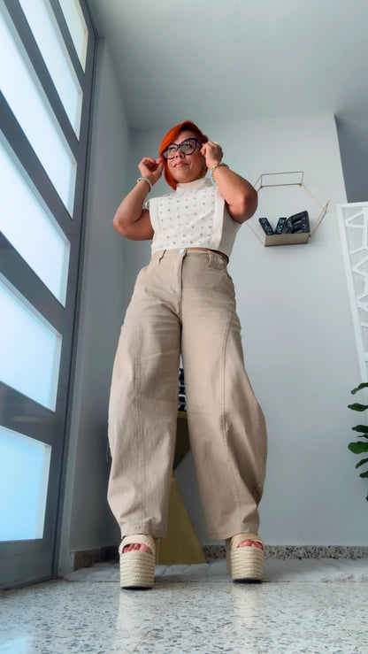Khaki Barrel Pant