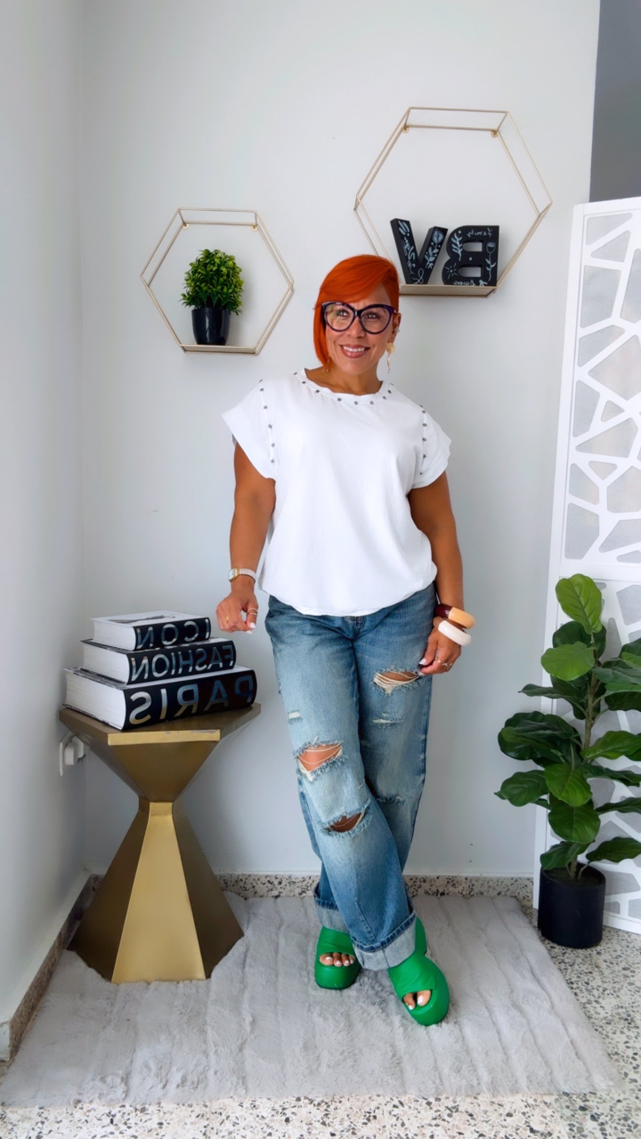 Silver Star Muse Top - White
