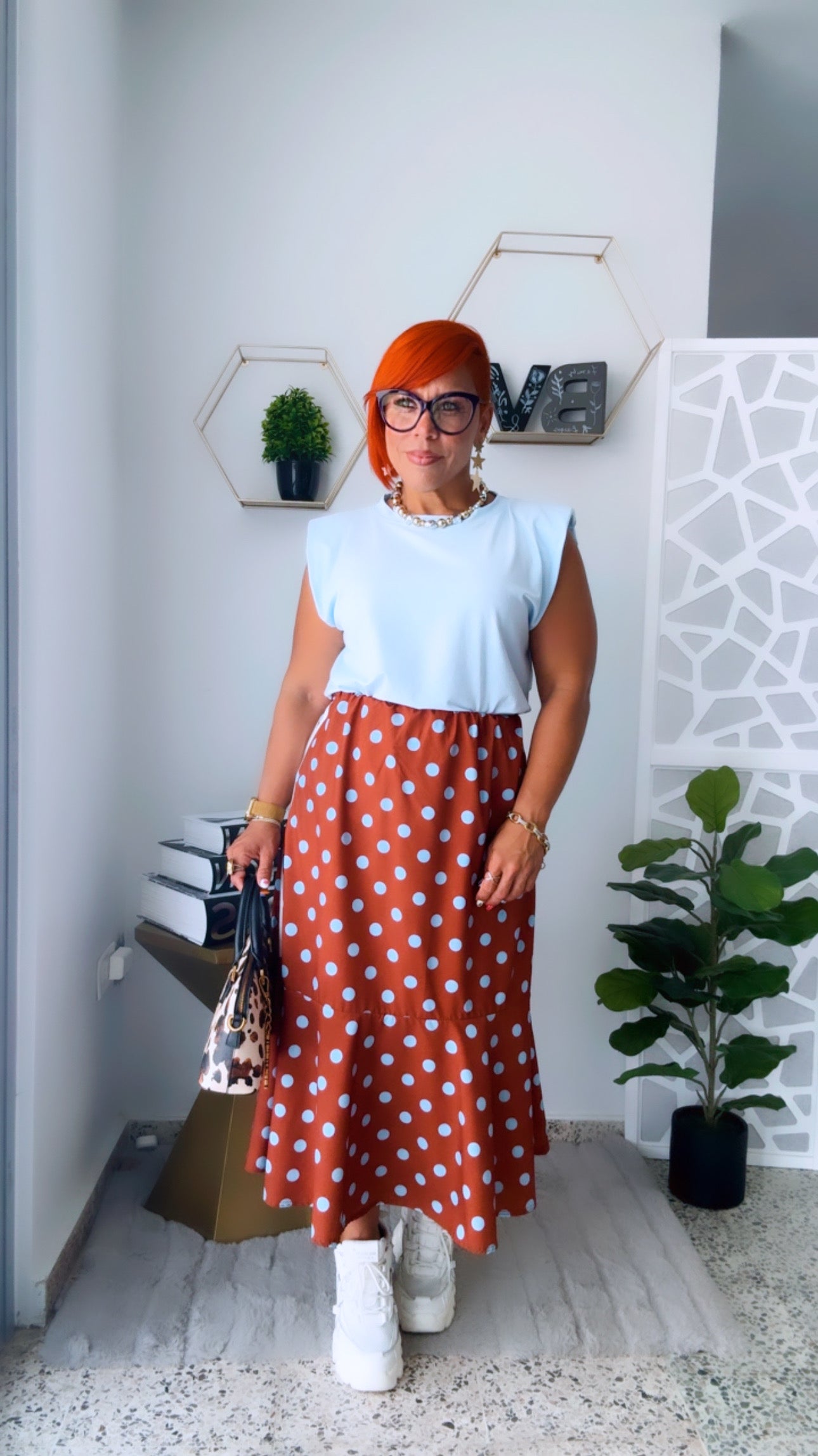 Café Latte Polka Dots Skirt