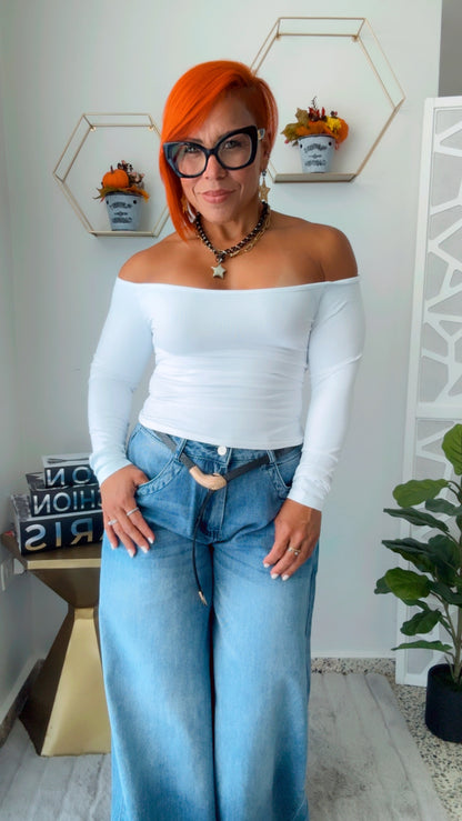Off Shoulder White Top