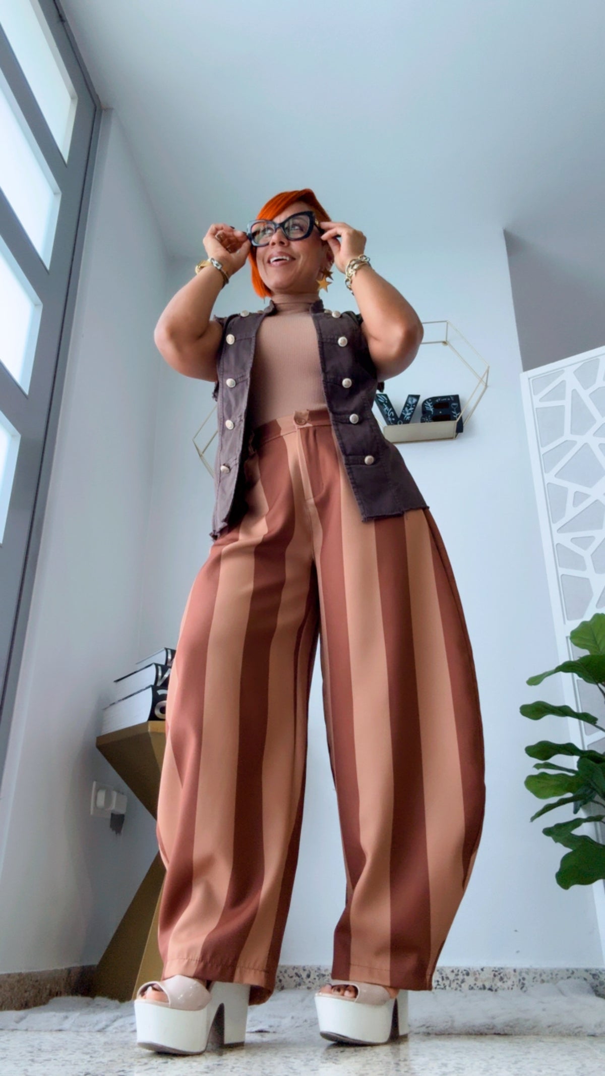 Bold Stripe Barrel Pant