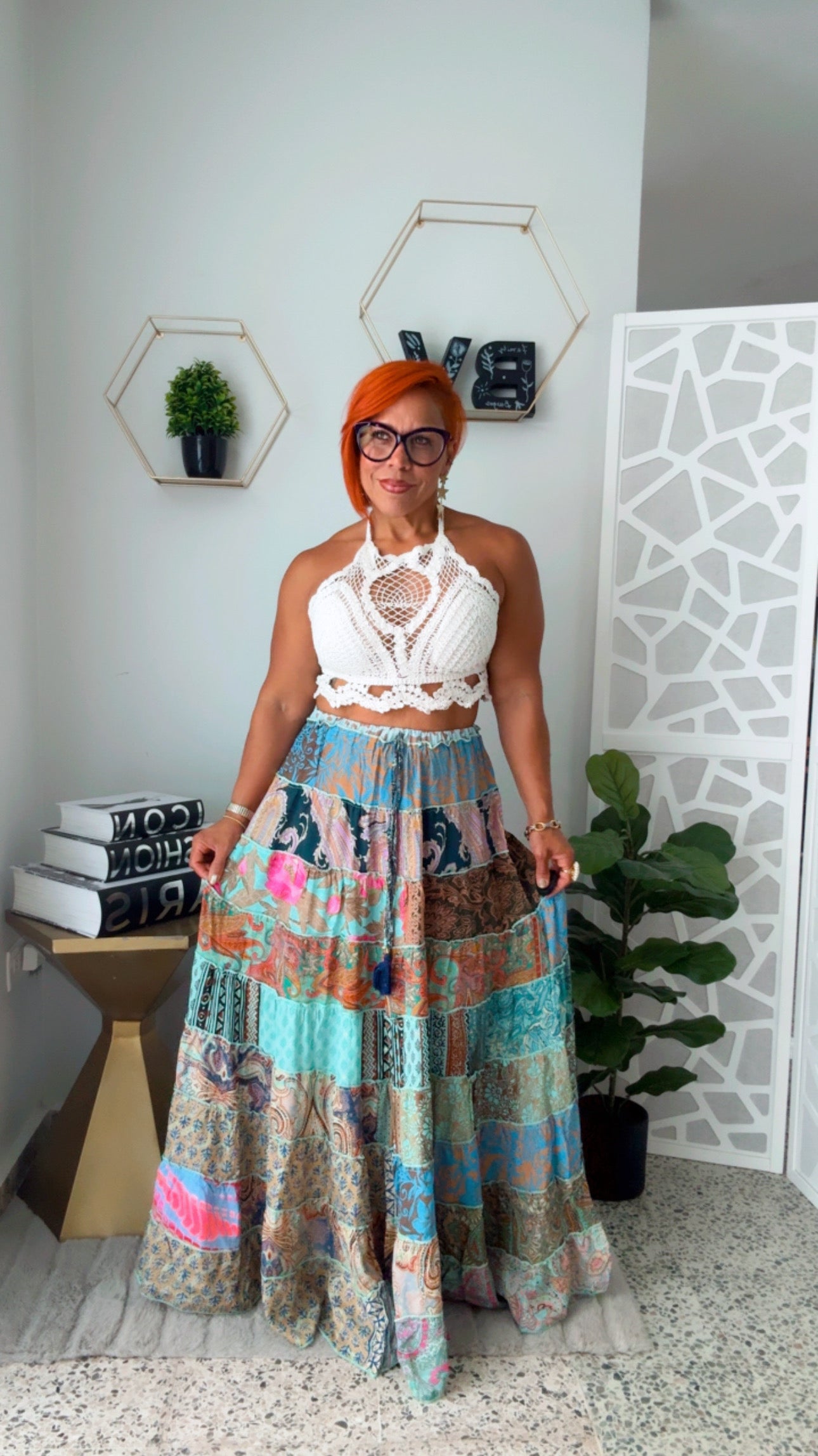 Dark BlueI Tassel Boho Skirt