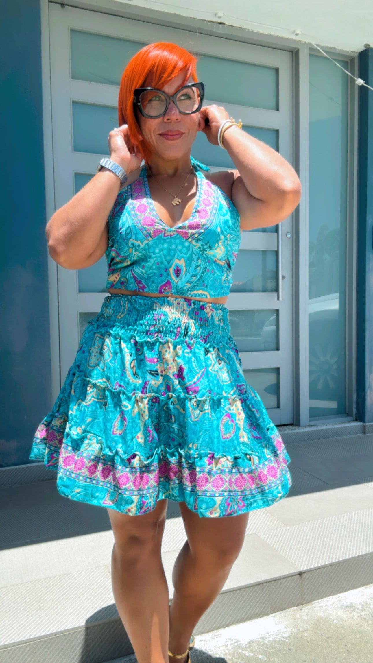 Short Skirt Boho Set
