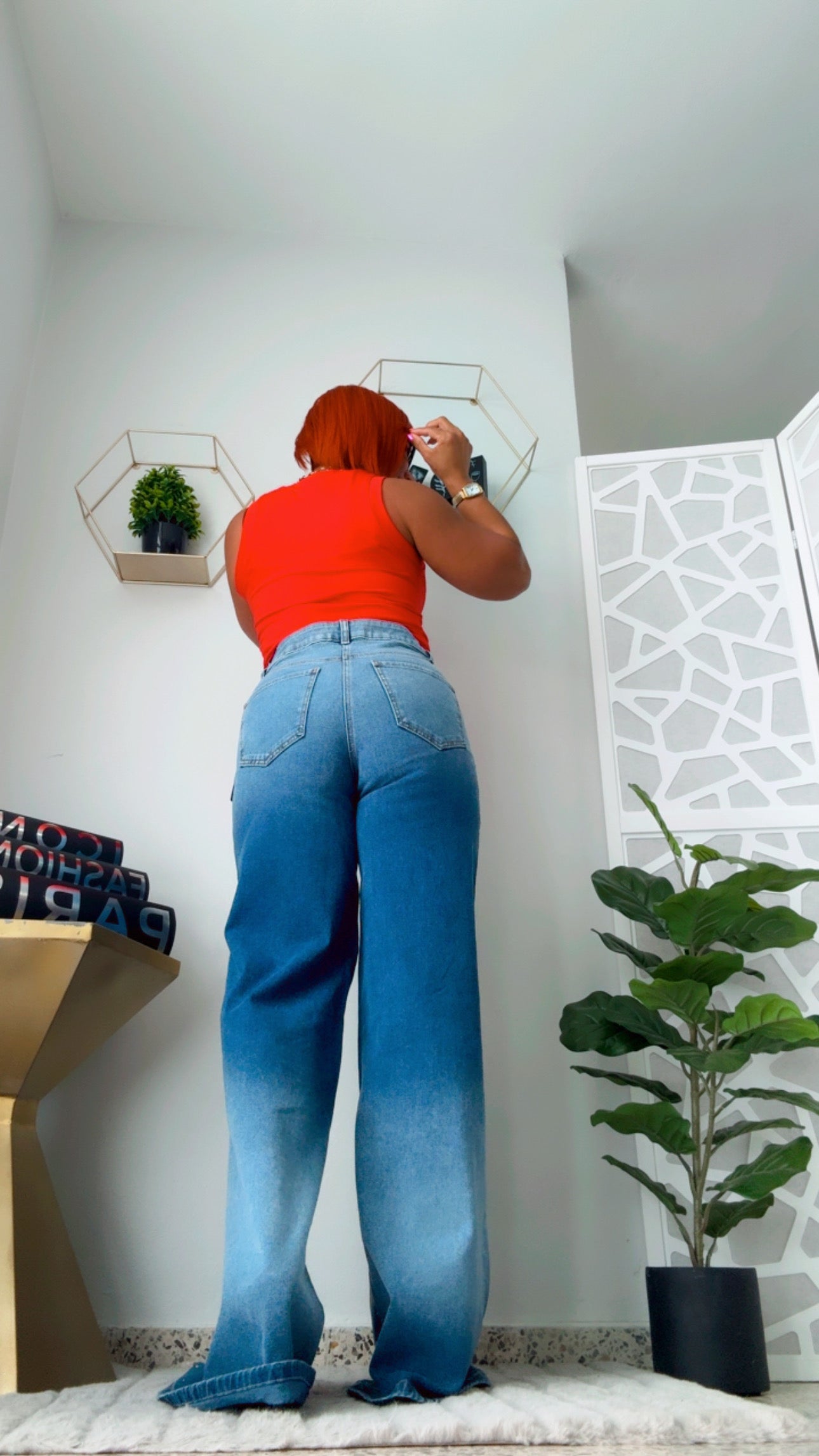 Front Beaded Light Blue Jeans