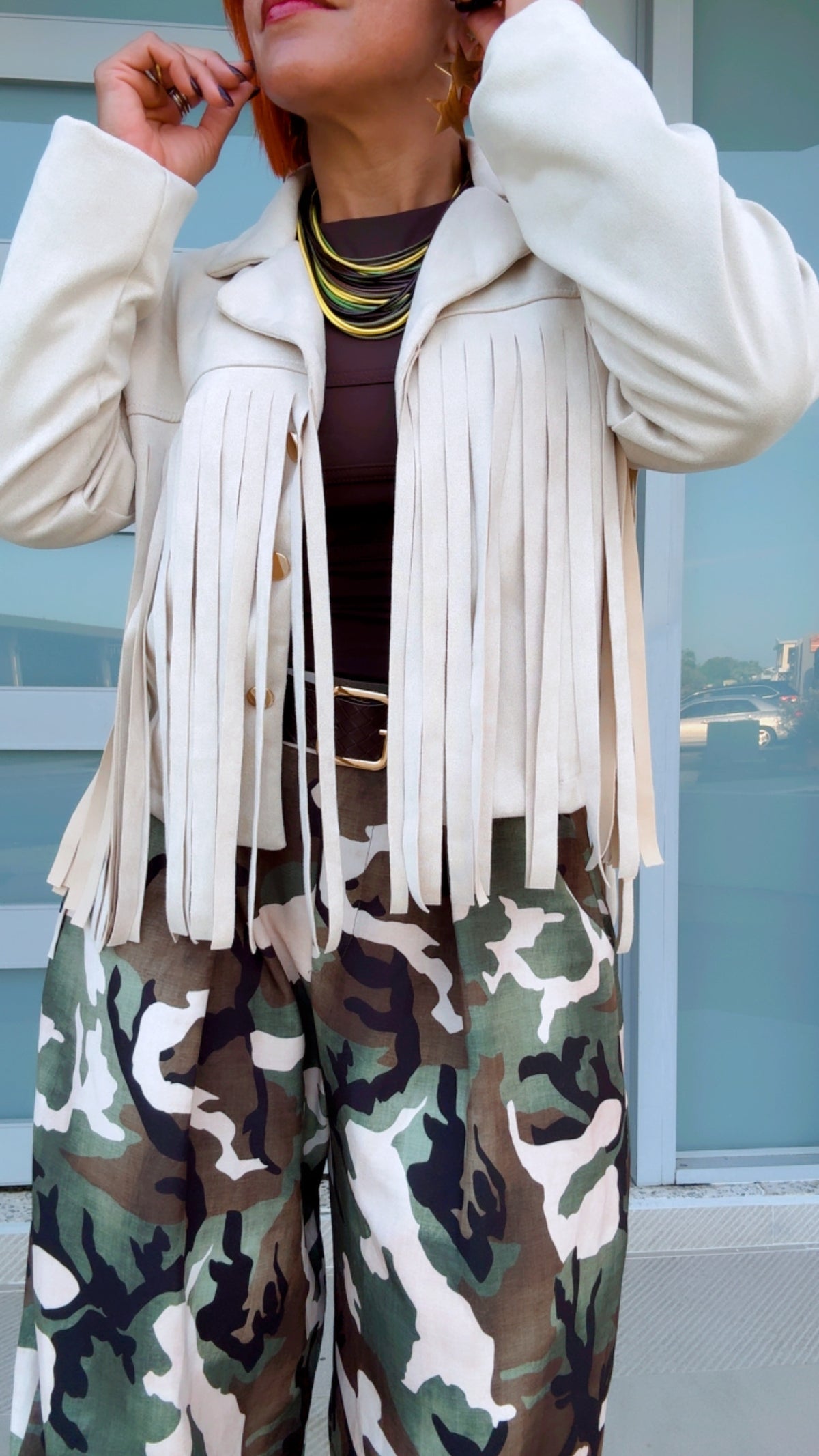 Ivory Luxe  Fringe Jacket