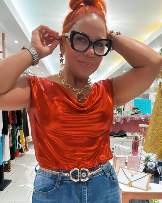 Metallic Red Top