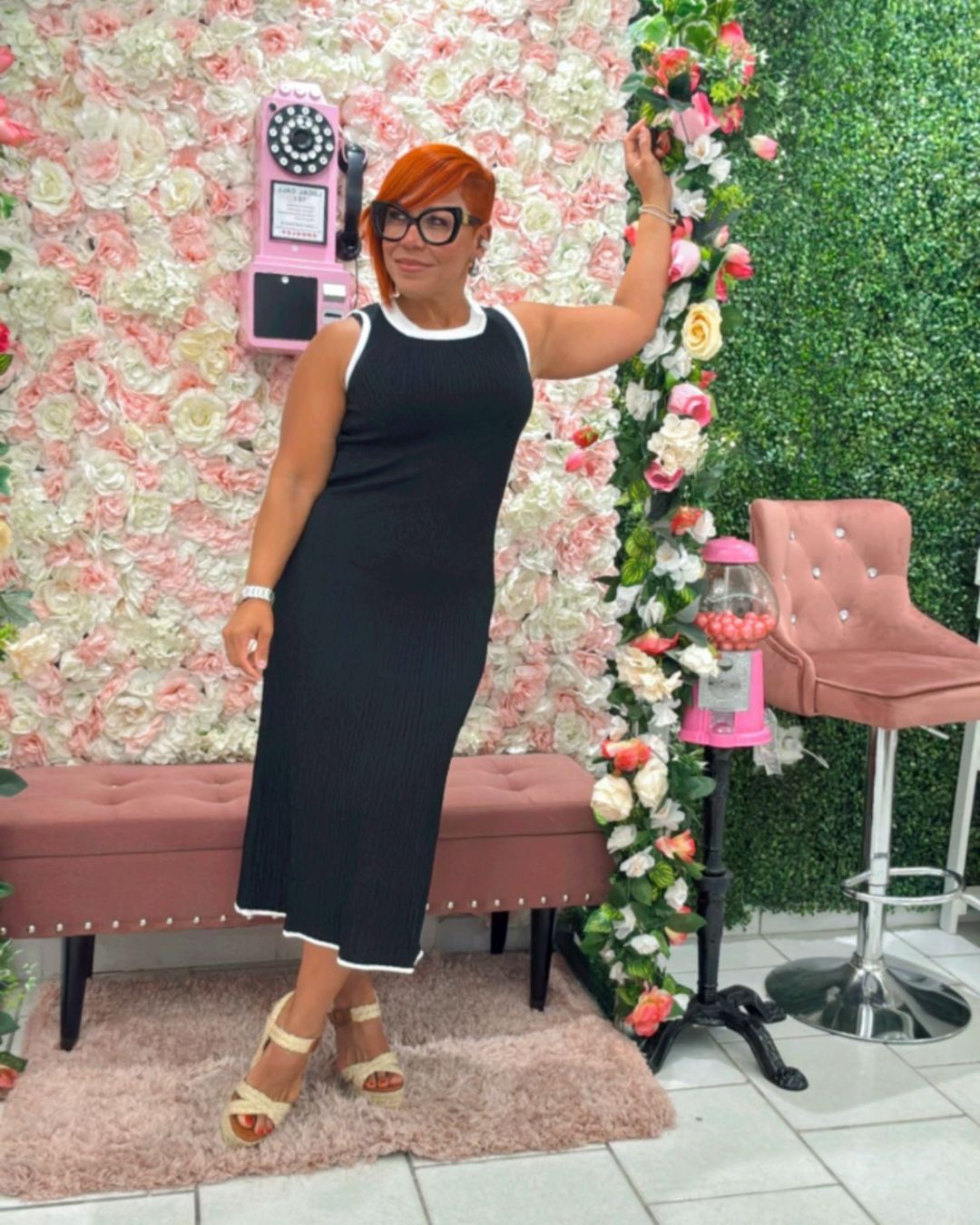 Black & White Midi Dress