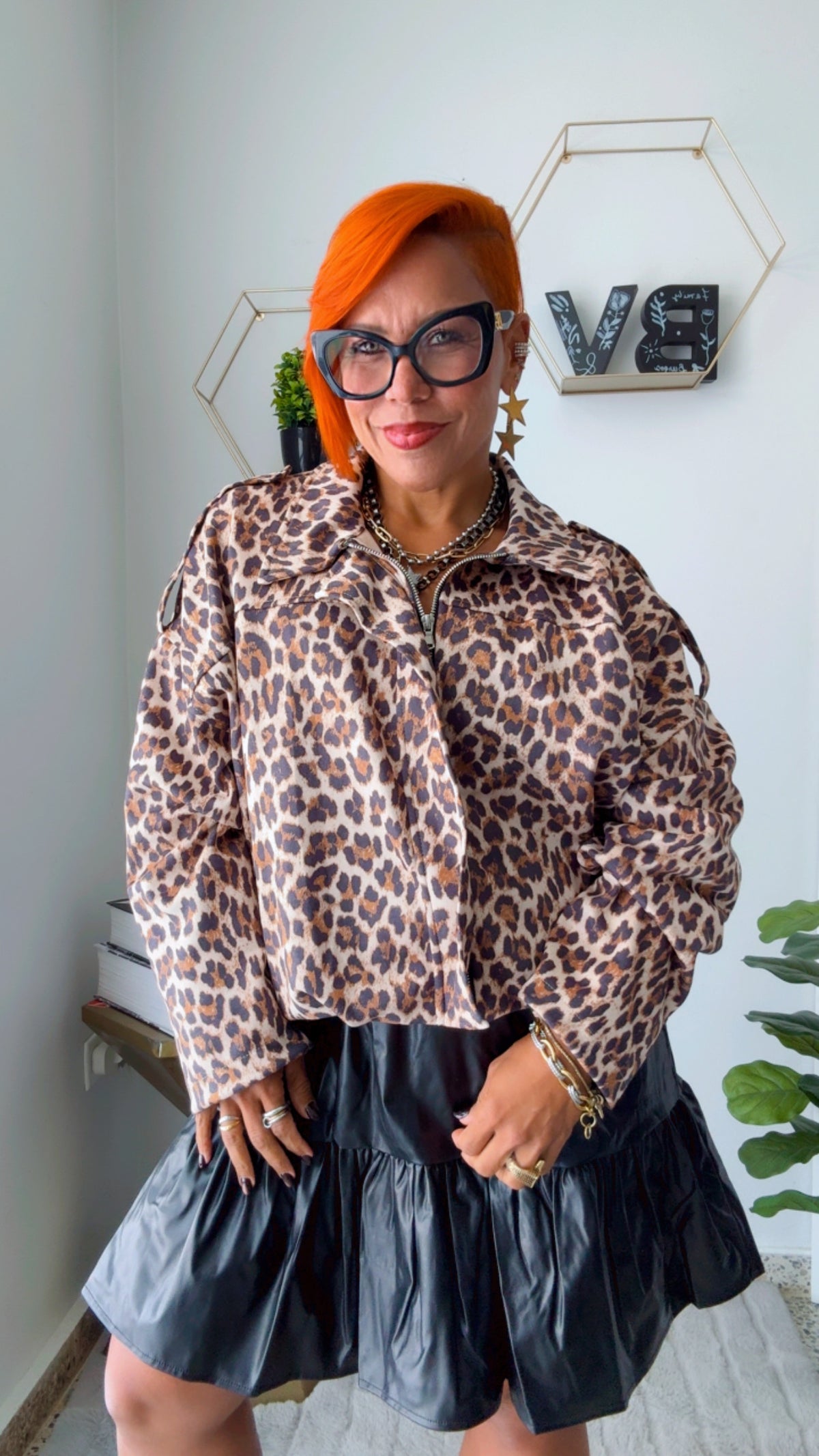 Leopard Oversized Bubble Jacket