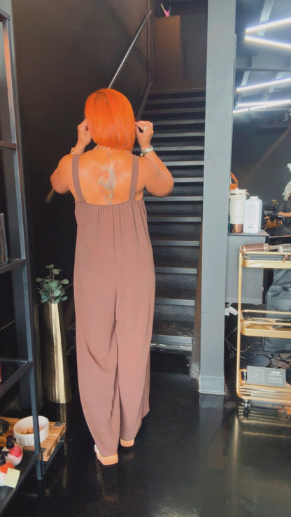 Oversized Chocolate Jumpsuit 🤎