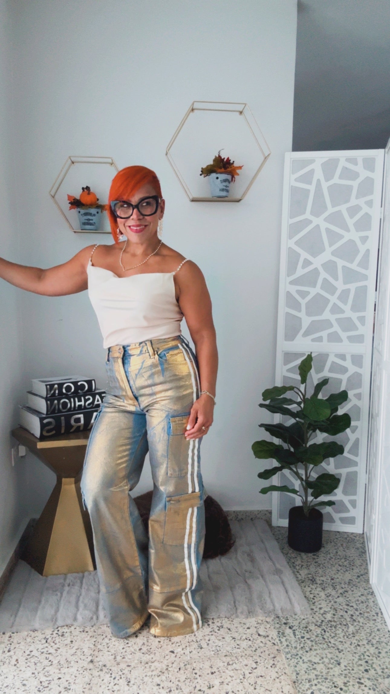 Metallic Gold Light Jean