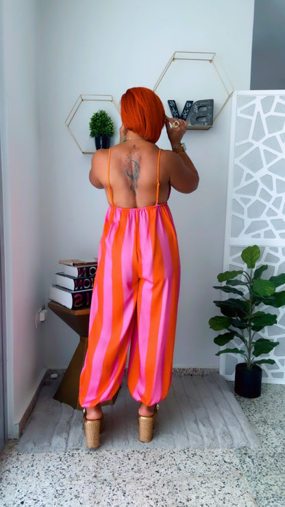Backless Flamingo Resort Jumpsuit