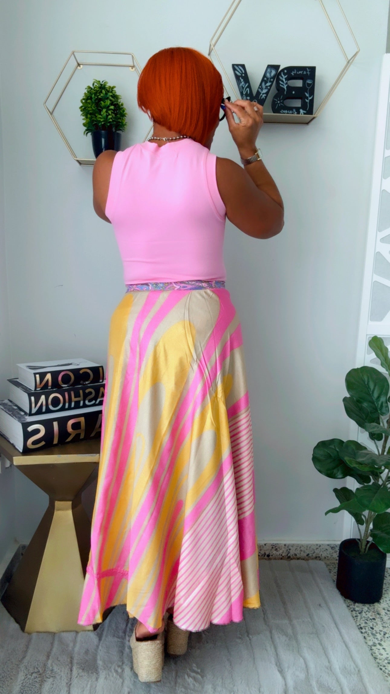 Pink & Violet Reversible Wrap Around Skirt