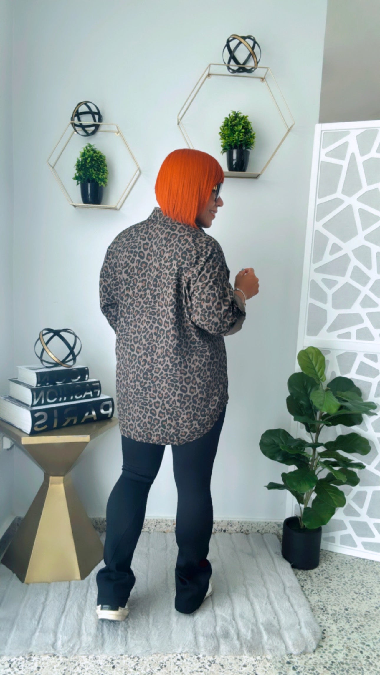 Leopard Button-Down Blouse