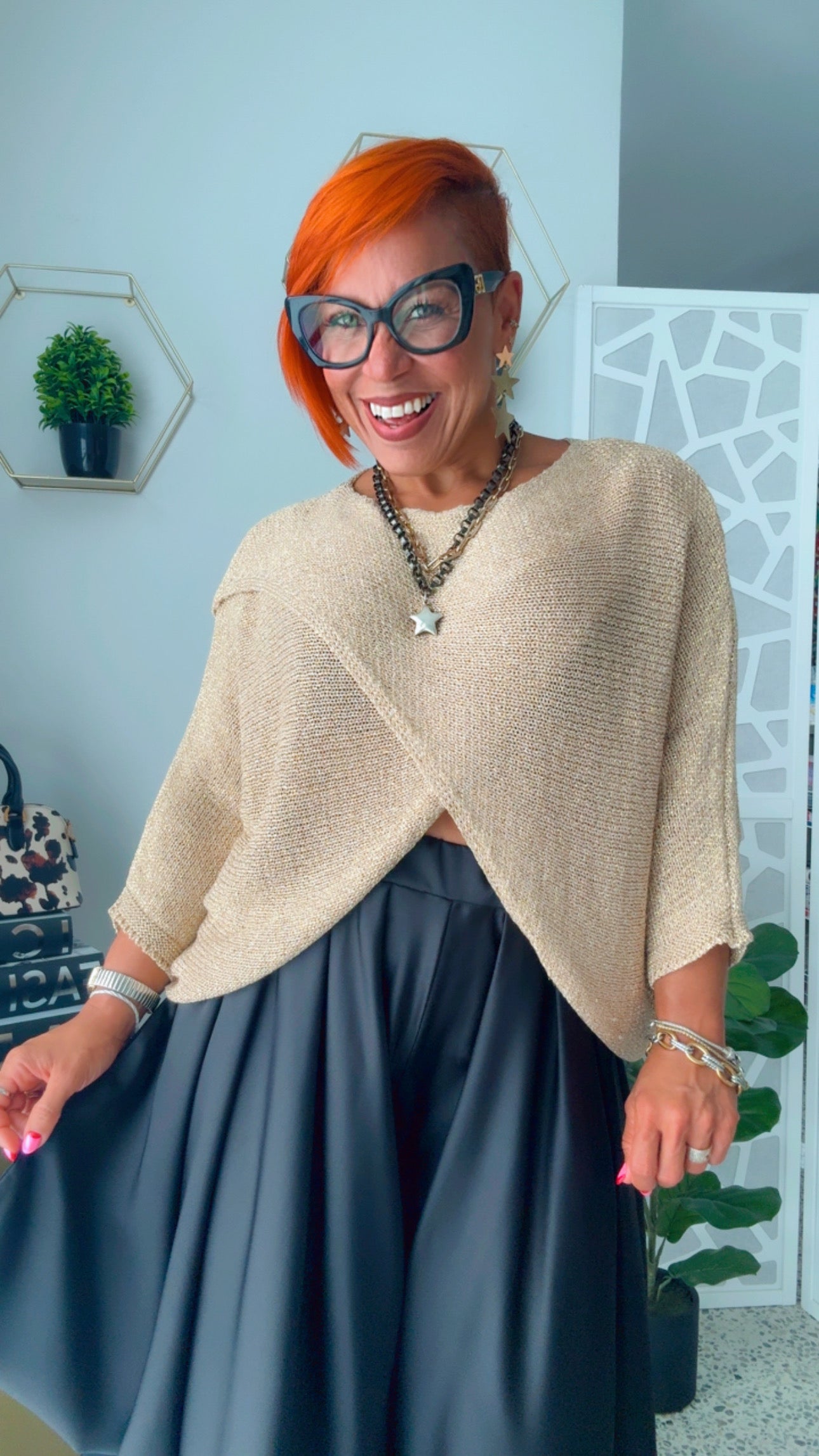 Golden Twist Front Knit