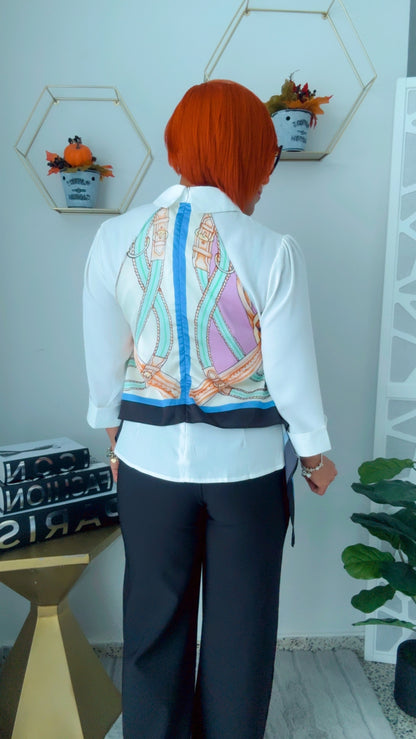 Scarf Vest Blouse