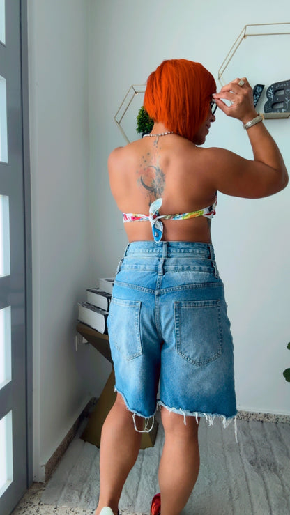 Double Waist Bermuda Jean