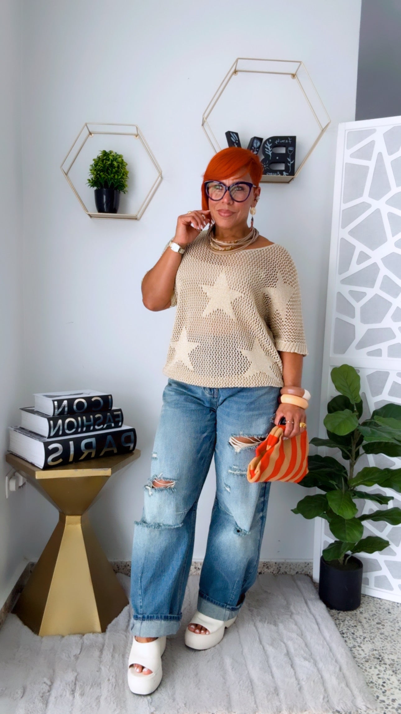 Crochet Golden Star Top - Italy