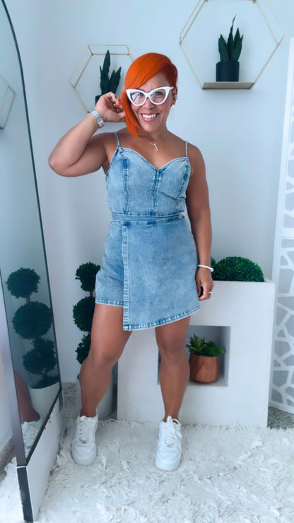 Denim Skort Romper