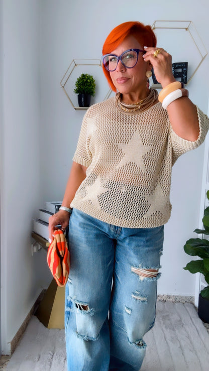 Crochet Golden Star Top - Italy