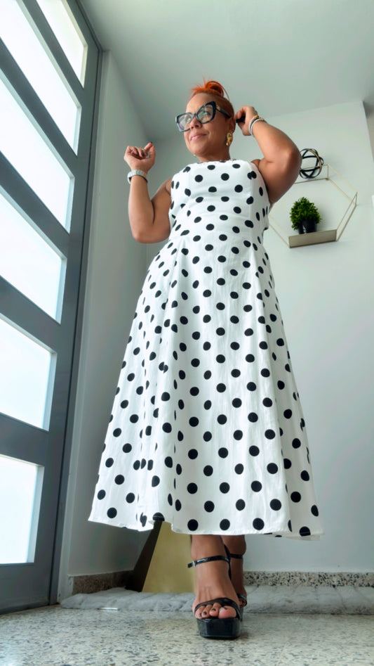Polka Dot Midi Dress