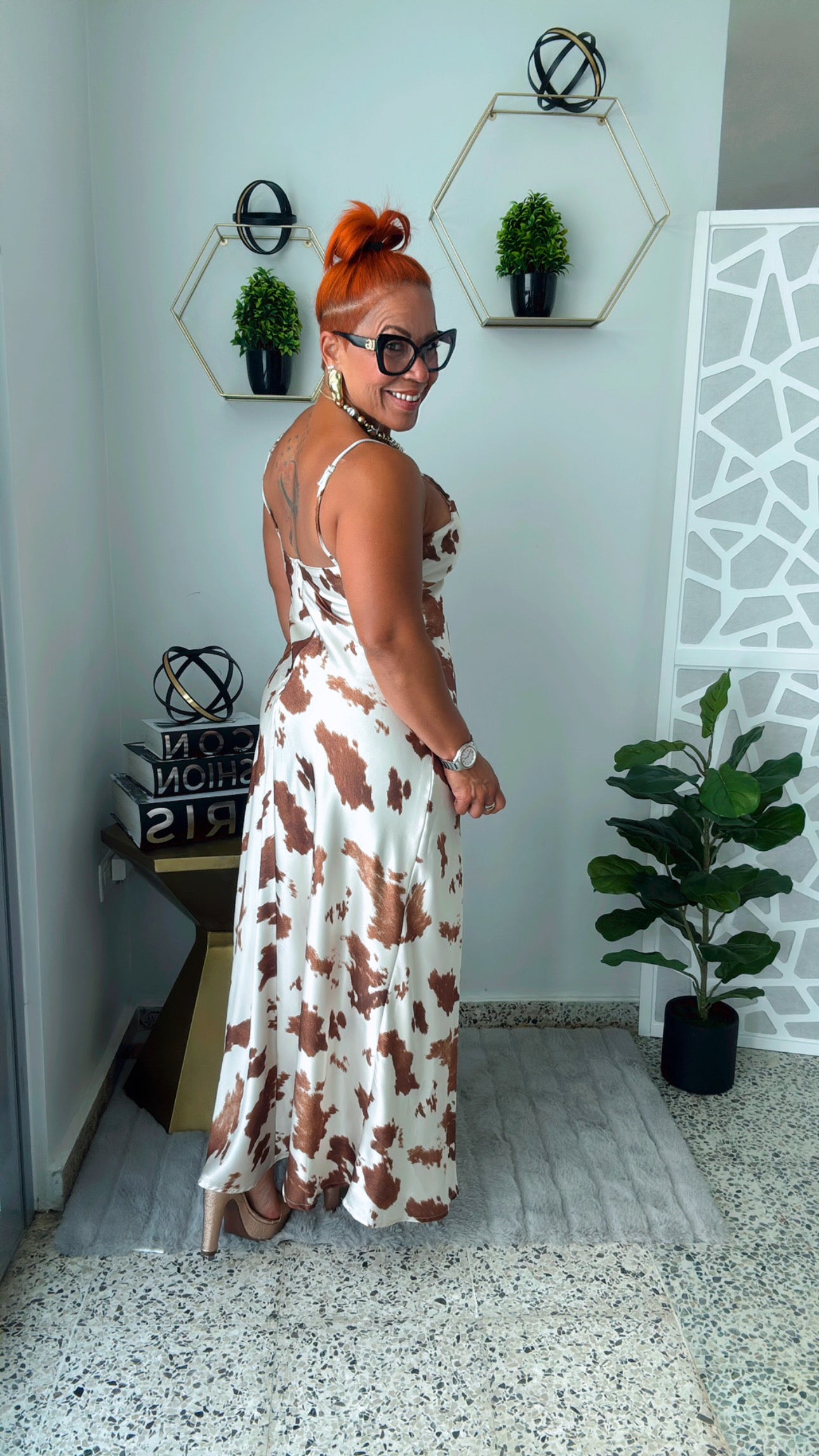 Cow Print Maxi Dress