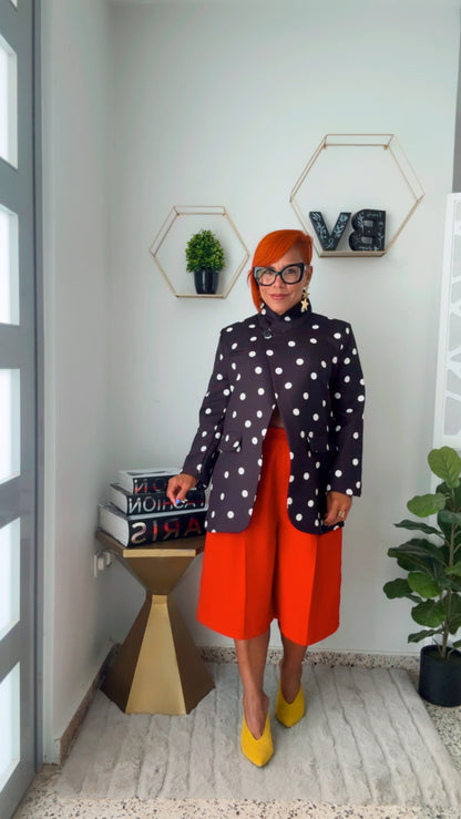 Black & White Jumbo Polka Dots Blazer