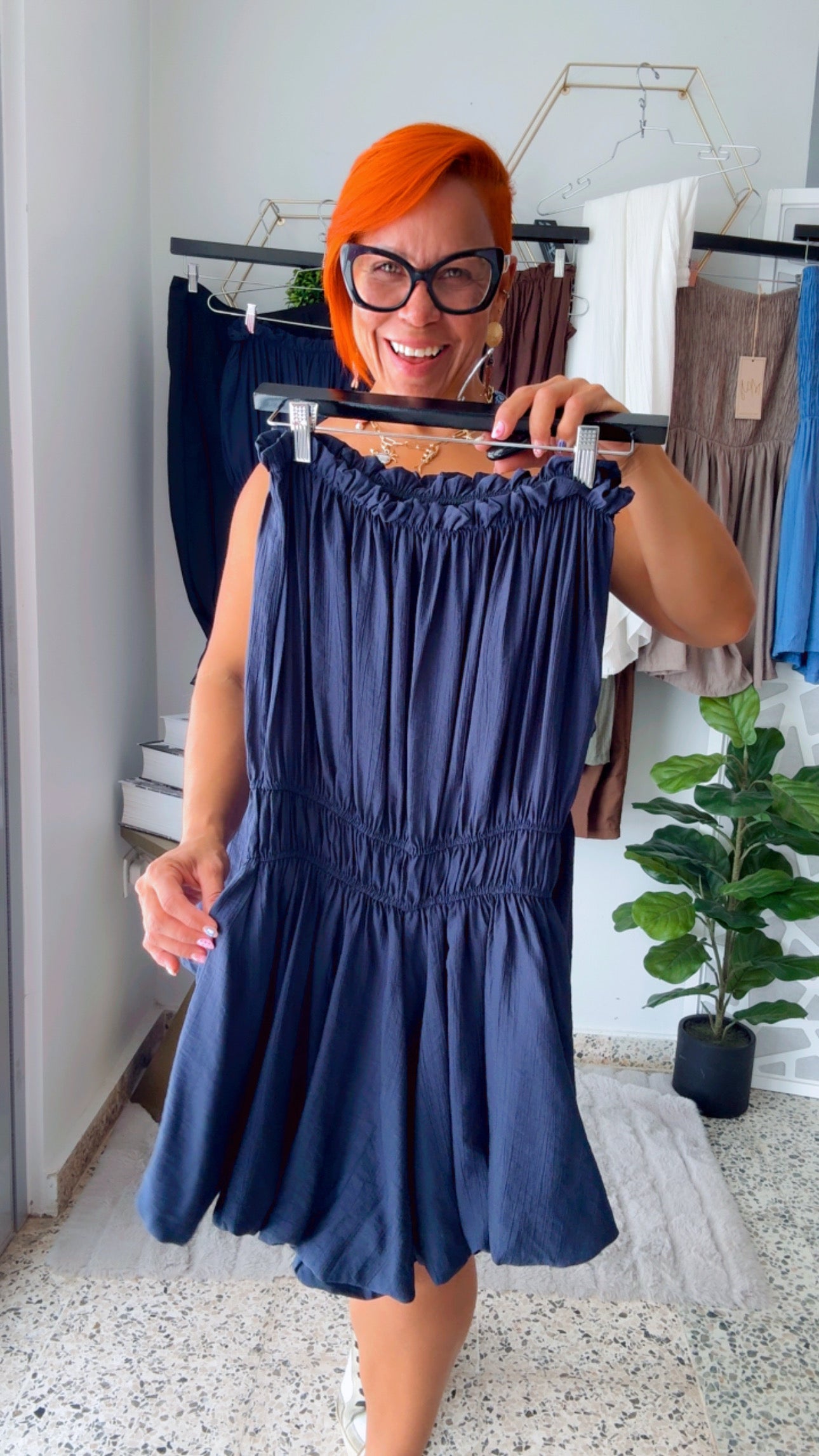 Navy Ballon Romper
