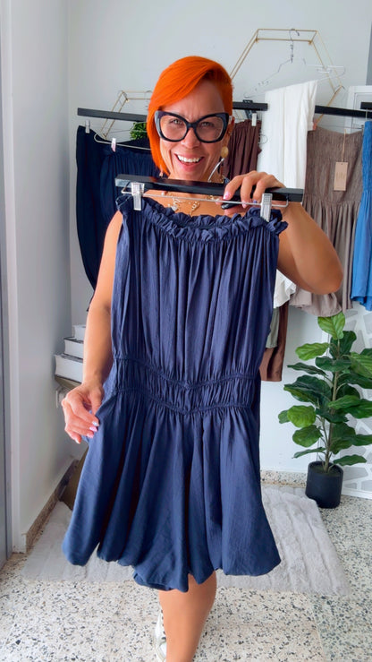 Navy Ballon Romper
