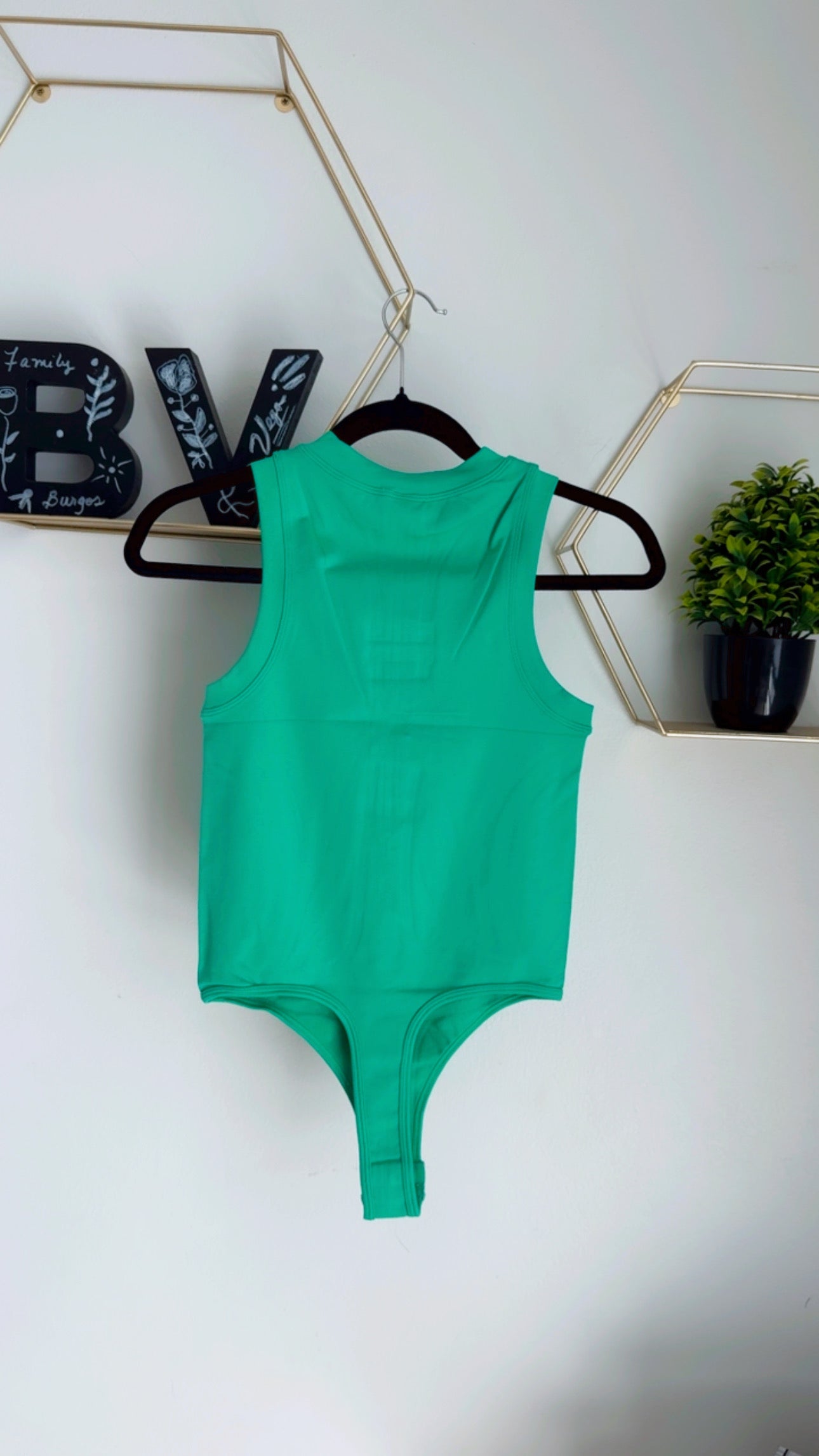 Green Basic BodySuit with front Zipper