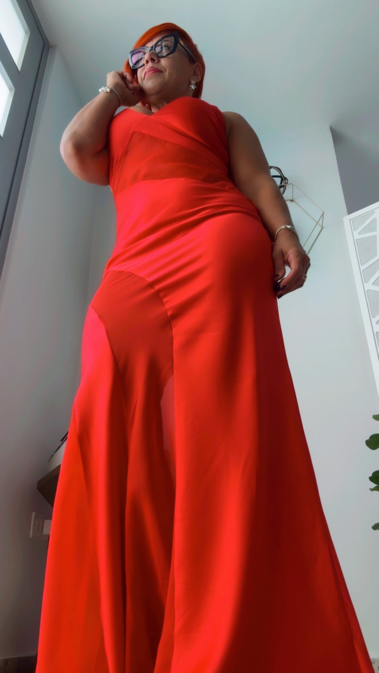 Ruby Red Satin Dress