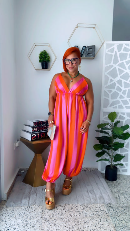Backless Flamingo Resort Jumpsuit