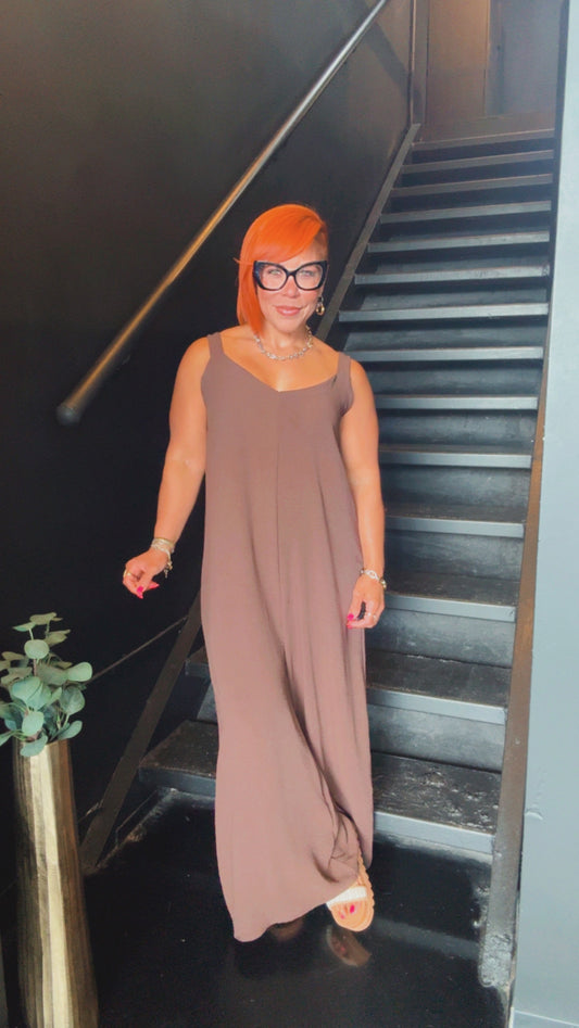 Oversized Chocolate Jumpsuit 🤎