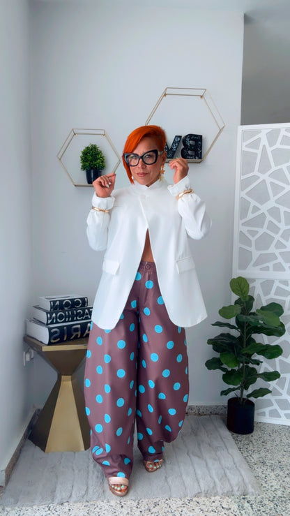 Asymmetric White Blazer