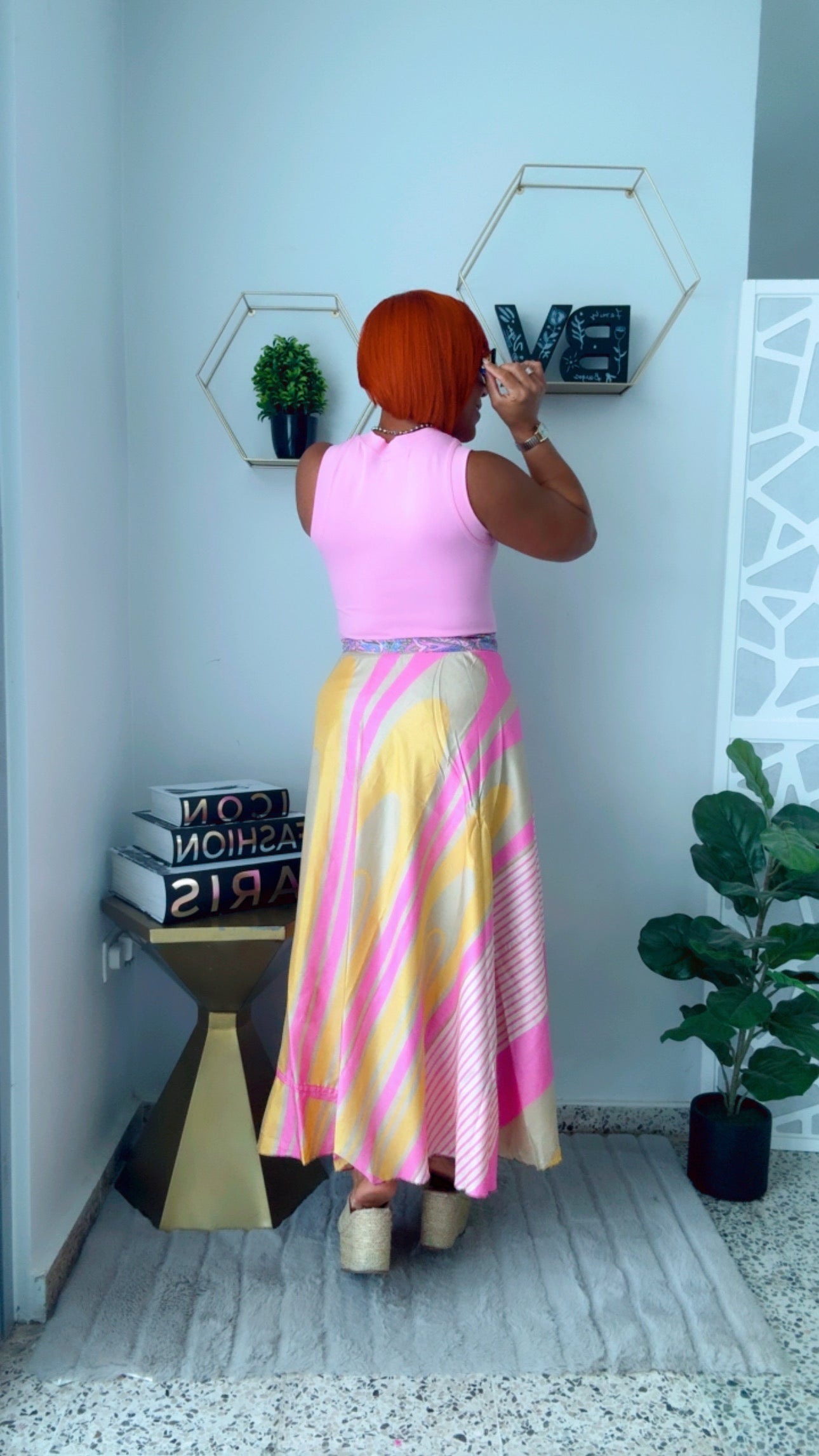 Pink & Violet Reversible Wrap Around Skirt