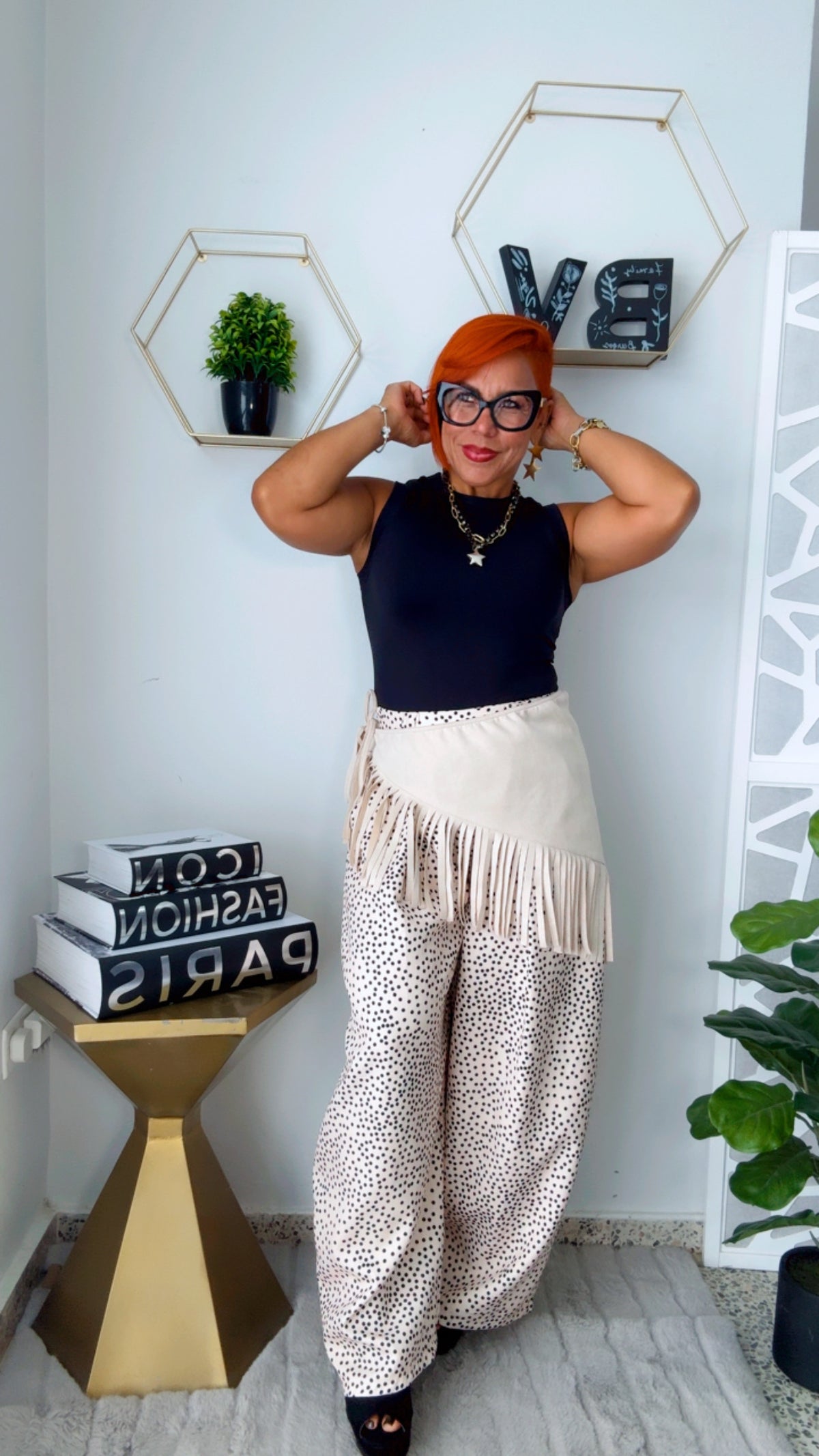 Beige Fringed Scarf
