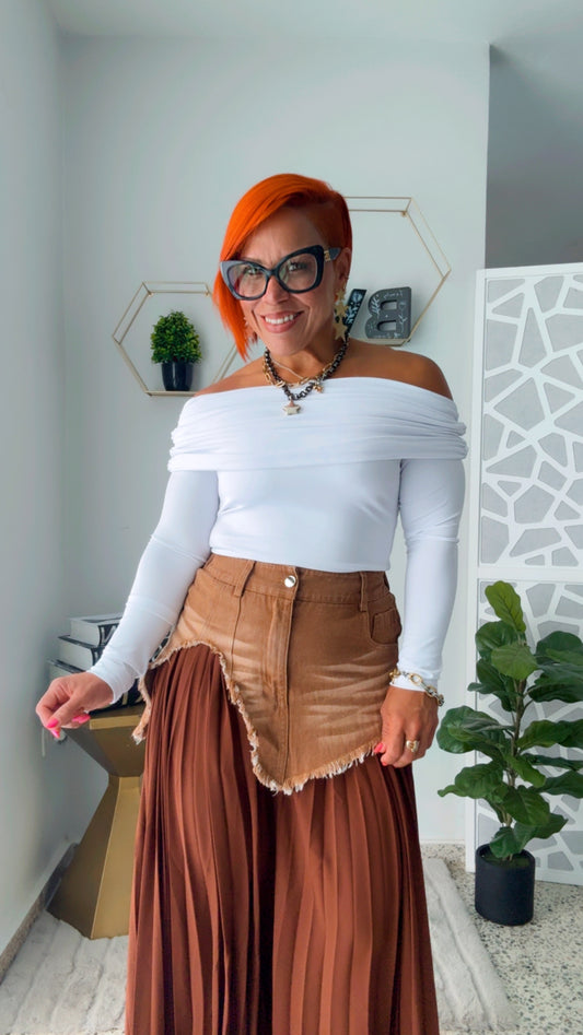 Off Shoulder Longsleeve  Basic Top