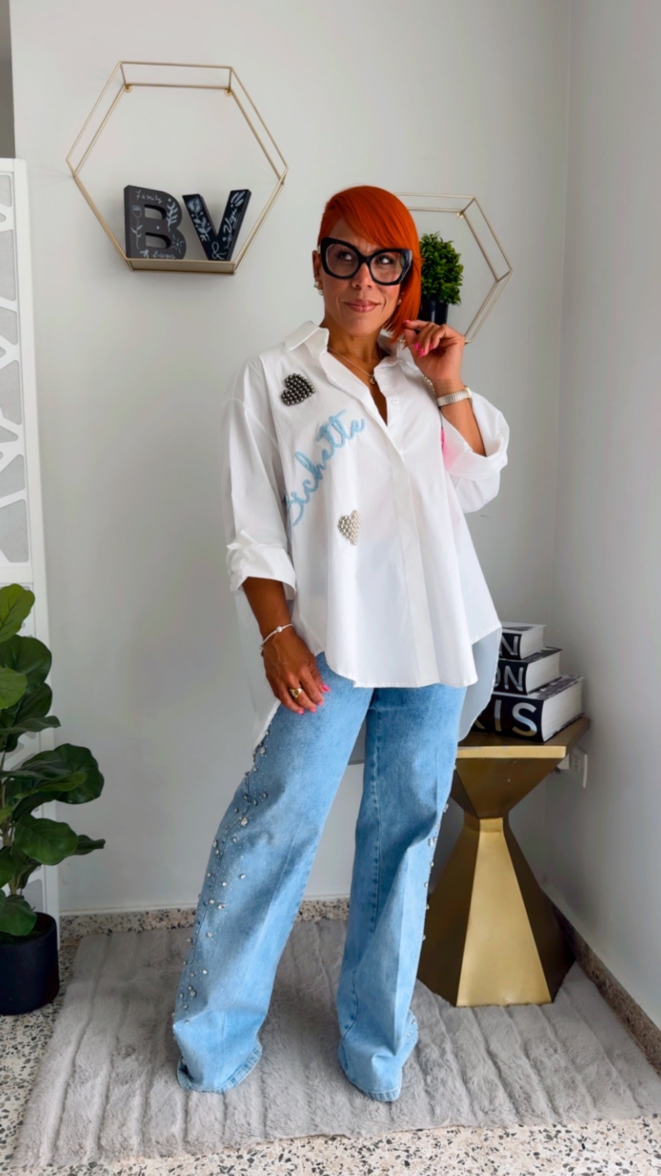 High low Button Down Blouse - Love Inspiration