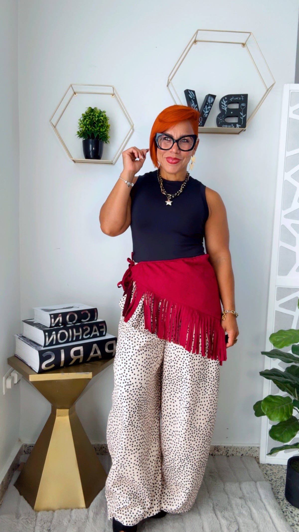 Burgundy Fringed Scarf
