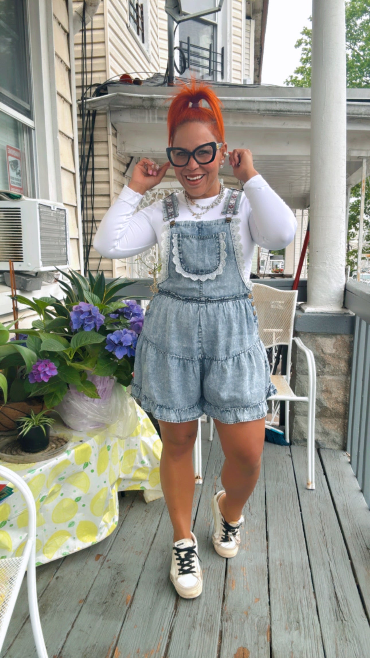 Denim Wide Leg Romper
