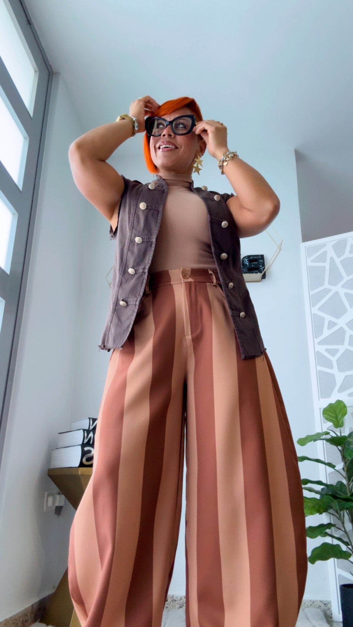 Bold Stripe Barrel Pant