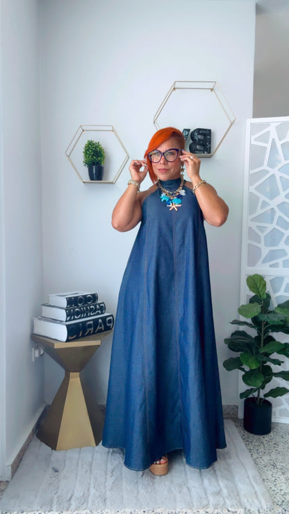 Dark Denim Maxi Dress