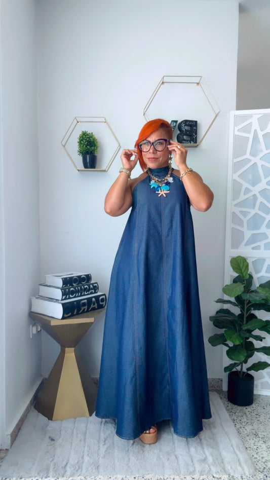 Dark Denim Maxi Dress