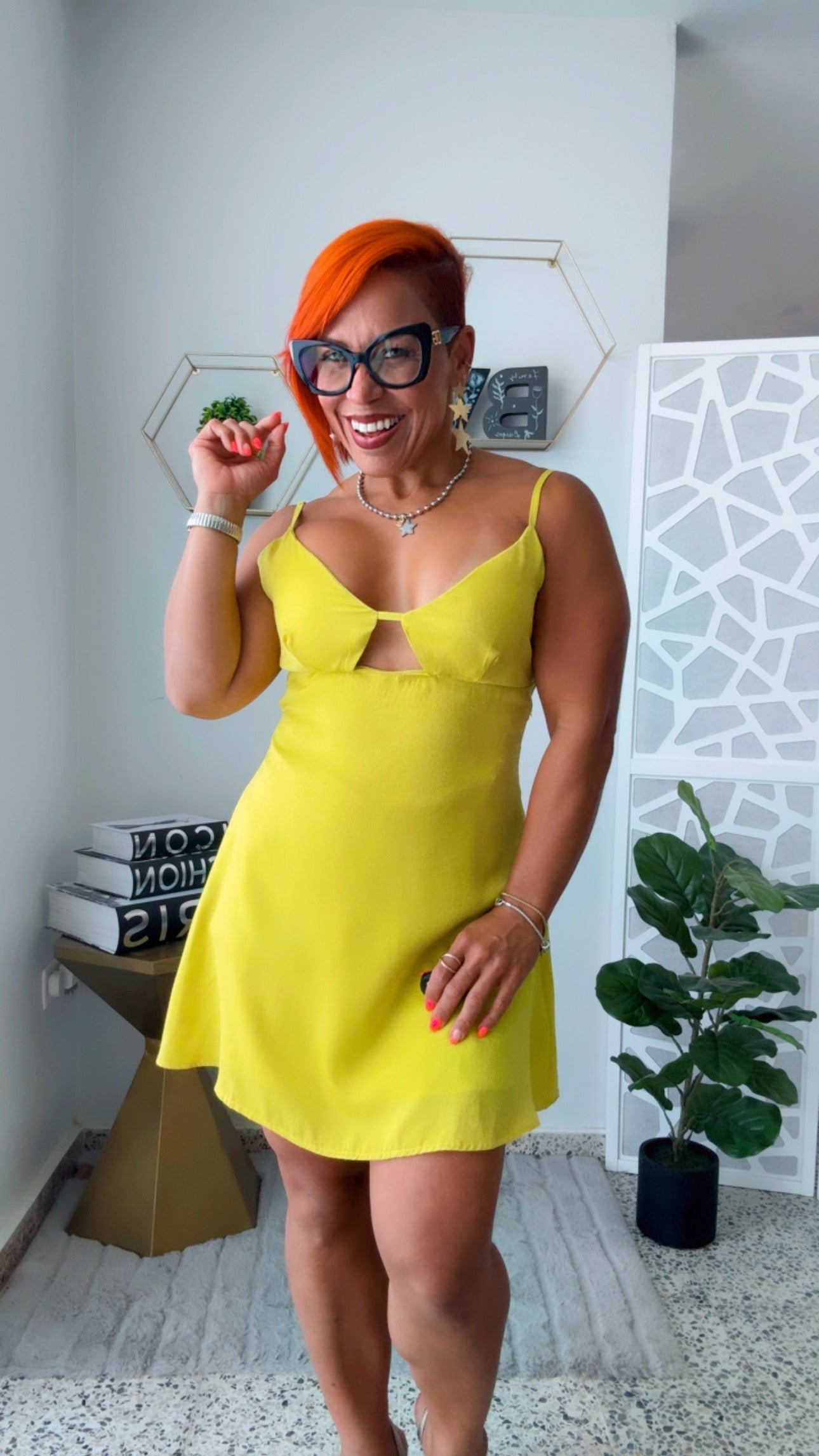 Please Lemonade 🍋 Open Back Mini Dress